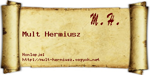 Mult Hermiusz névjegykártya